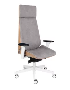 Fotel biurowy, krzesło biurowe Fotel biurowy Moon Wood HD White - Fornir dębowy - Fotele i krzesła biurowe - miniaturka - grafika 1