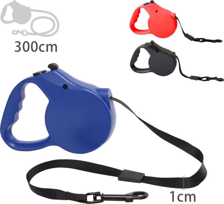Nobleza Smycz automatyczna 3 metry 25KG RED/BLUE/BLACK DOG RETRACTABLE LEASH L3M 25KG RED/BLUE/BLACK