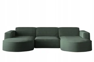 Sofa w kształcie U Modena narożnik tkanina Poso ciemnozielony - Narożniki - miniaturka - grafika 1