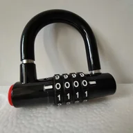 Inne - TEMU Zamek U-Lock na rowery, hulajnogi - polerowany stop cynku i PVC, zamek kombinacyjny, 4-cyfrowy kod resetowania, kontrola ręczna - - miniaturka - grafika 1