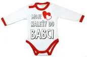 Body dla niemowląt - Body niemowlęce MOJE SERCE NALEŻY DO BABCI białe 86 - miniaturka - grafika 1