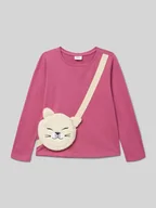 Koszulki dla dziewczynek - Bluzka z długim rękawem o luźnym kroju z czystej bawełny - miniaturka - grafika 1