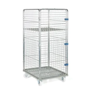 Wózek kontenerowy, 1 półka, 1640 x 720 x 810 mm - Wózki magazynowe - miniaturka - grafika 1