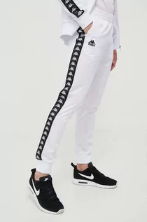 Spodnie męskie - Kappa spodnie dresowe kolor biały wzorzyste - grafika 1