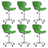 Krzesła - Lumarko Obrotowe krzesła stołowe, 6 szt., zielone, obite sztuczną skórą - miniaturka - grafika 1
