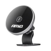Uchwyty samochodowe do telefonów - Uchwyt do samochodu na telefon z ładowarką indukcyjną na deskę kokpit my mag 15w amio-03774 - miniaturka - grafika 1