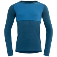 Koszulki sportowe męskie - Męska koszulka Devold Expedition Merino Silk Shirt Man Rozmiar: XXL / Kolor: niebieski - miniaturka - grafika 1