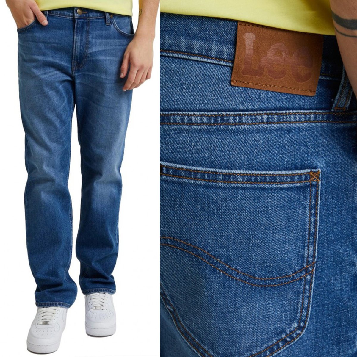 Lee WEST RELAXED Fade Out DżINS luźne proste spodnie jeansowe W33 L34