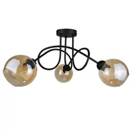Lampy sufitowe - Keter Lighting Venus lampa podsufitowa 3x60W czarny/szkło miodowe 1975 - miniaturka - grafika 1