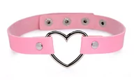 Biżuteria erotyczna - Master Series Sweet Heart Chrome Heart Pink Choker Pink - miniaturka - grafika 1