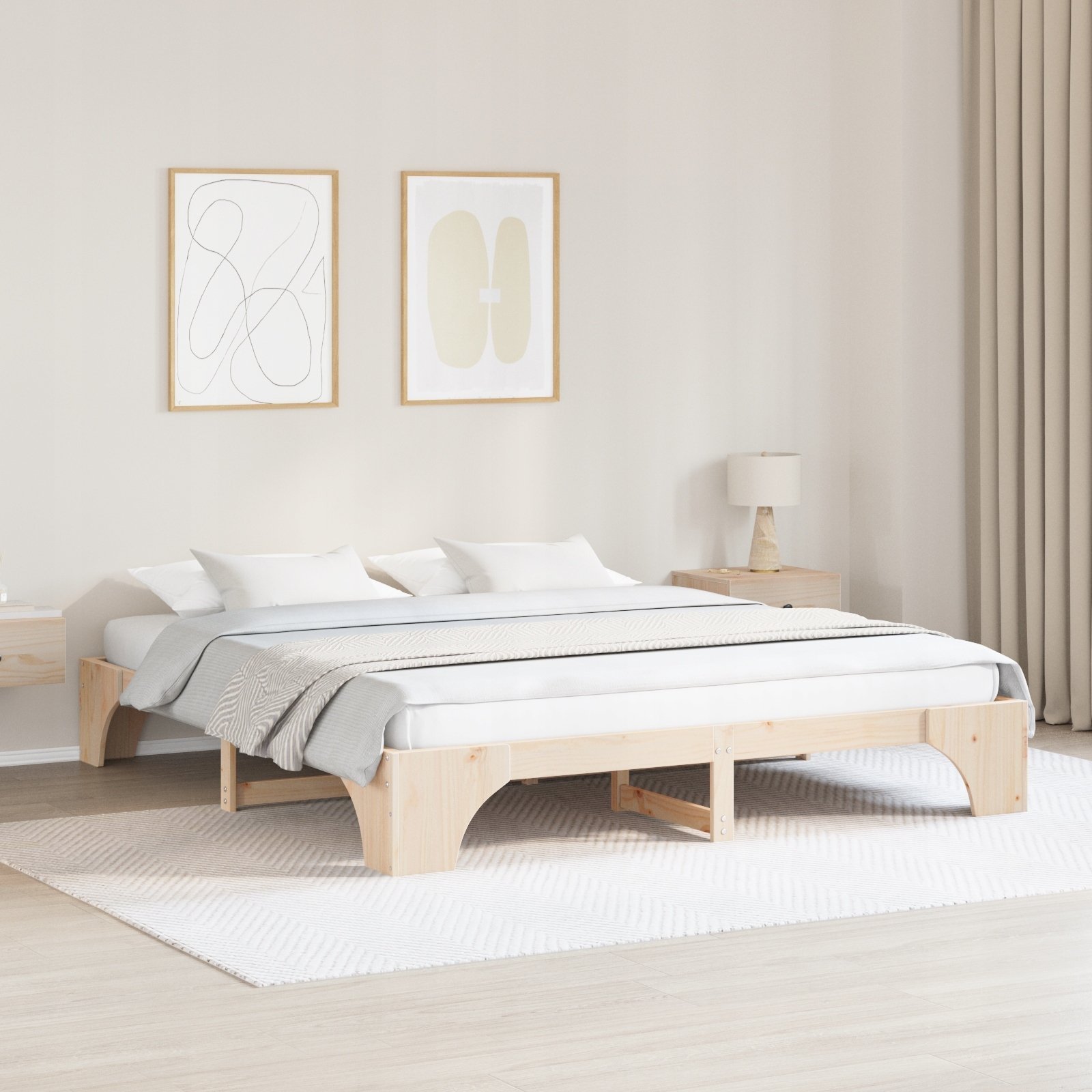 vidaXL Ramka Łóżka 180x200 cm z Litego Drewna Sosnowego