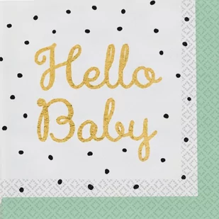 Serwetki Papierowe Hello Baby Na Baby Shower - Dekoracje i nakrycia stołu na imprezę - miniaturka - grafika 1
