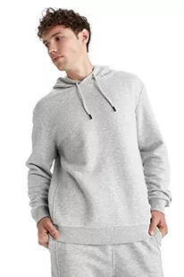 DeFacto Sweter z długim rękawem męski - okrągły dekolt bluza męska (Optic LT.Grey Melange, L), Optic Lt.grey Melange, L - Swetry męskie - miniaturka - grafika 1