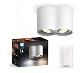 Lampy sufitowe - Philips - LED Ściemnialne oświetlenie punktowe Hue PILLAR 2xGU10/4,2W/230V + pilot białe - miniaturka - grafika 1