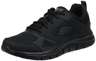 Skechers Męskie trampki BBK 232398, Czarna skórzana siatka czarna wykończenie, 44 EU - Trampki męskie - miniaturka - grafika 1