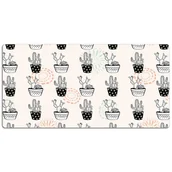 Podkładki na biurko - Mata ochronna na biurko Kaktusy doniczki 120x60 cm, Dywanomat - miniaturka - grafika 1