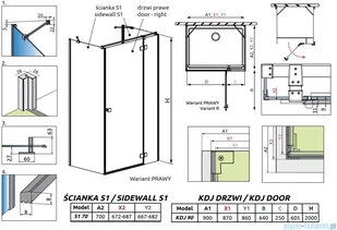 Radaway Essenza Black Kdj+S kabina 70x90x70cm prawa szkło przejrzyste 1384048-01-01/1385020-54-01R/1384048-01-01 - Kabiny prysznicowe Radaway Essenza Black Kdj+S kabina 70x90x70cm prawa szkło przejrzyste 1384048-01-01/1385020-54-01R/1384048-01-01 - Kabiny prysznicowe - miniaturka - grafika 2