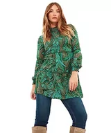 Sukienki - Joe Browns Damska przezroczysta sukienka mini z nadrukiem paisley z wysokim dekoltem w serek, zielona, 18, ZIELONY, 44 - miniaturka - grafika 1