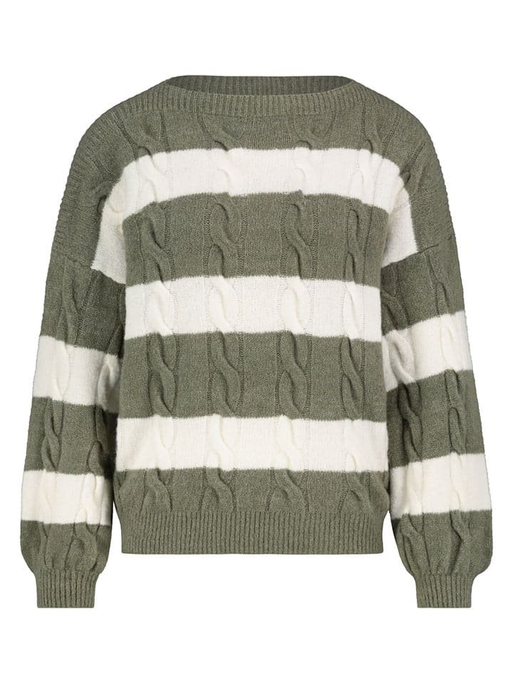 Sublevel Sweter w kolorze oliwkowo-kremowym