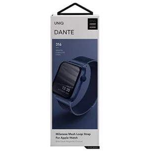 UNIQ pasek Dante Apple Watch Series 4/5/6/7/SE 42/44/45mm. Stainless Steel niebieski/cobalt blue - Akcesoria do smartwatchy - miniaturka - grafika 4