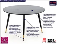 Stoły - Elior Okrągły stół do salonu Omar - czarny - miniaturka - grafika 1