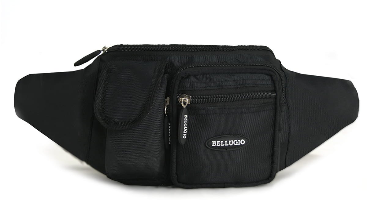 Saszetka nerka z nylonu - czarna