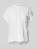 Bluzki damskie - Bluzka lniana o kroju relaxed fit z krótkim rękawem - miniaturka - grafika 1