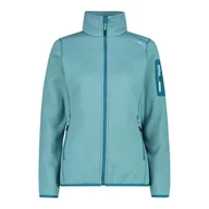 Kurtki damskie - CMP 3h14746 Aqua-Teal damska kurtka polarowa Knit-Tech - miniaturka - grafika 1
