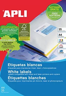 Apli Papier 1215 Etykiety samoprzylepne 210x297 25H - Etykiety do drukarek - miniaturka - grafika 1