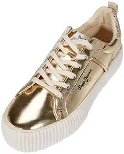 Sneakersy damskie - Pepe Jeans Damskie sneakersy Ottis W Metallic, 029golden, 36 EU - grafika 1