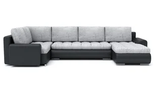 Duży narożnik z funkcją spania, lewy, Tokio, 305x180x75 cm, szary, czarny - Narożniki Duży narożnik z funkcją spania, lewy, Tokio, 305x180x75 cm, szary, czarny - Narożniki - miniaturka - grafika 1