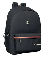 Torby na laptopy - Safta EL GANSO BASICS plecak na laptopa 15,6" i USB, idealny dla młodzieży w różnym wieku, tkanina z recyklingu, wygodny i wszechstronny, jakość i wytrzymałość, 31 x 18 x 44 cm, czarny, Czarny - miniaturka - grafika 1