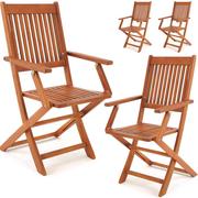 Fotele i krzesła ogrodowe - Zestaw 4 krzeseł ogrodowych Sydney z drewna akacjowego z certyfikatem FSC - miniaturka - grafika 1