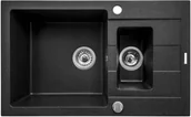 Zlewozmywaki - Pyramis SPARTA PLUS 78x48 1 1/2B 1D 070062801 czarny - miniaturka - grafika 1