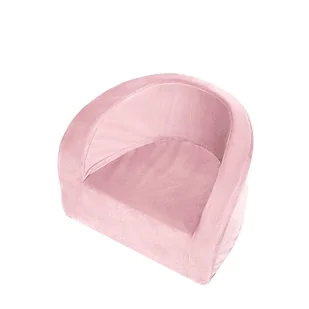 MISIOO Fotel, różowy, velvet - Krzesła obrotowe dla dzieci - miniaturka - grafika 1