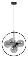 Lampy sufitowe - Czarno-grafitowa szklana lampa wisząca w metalowym okręgu - 6X A690 B8-S35 - miniaturka - grafika 1