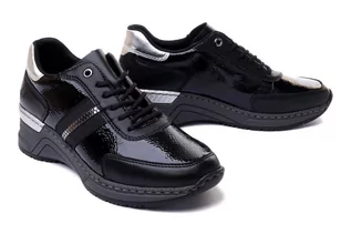 Półbuty damskie - RIEKER SNEAKER N4300-00 black, półbuty damskie - Rieker - grafika 1