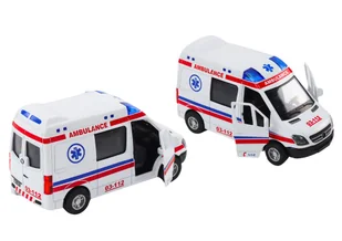 Ambulans Światła Dźwięk Otwierane Drzwi I Napęd 1Szt - Samochody i pojazdy dla dzieci - miniaturka - grafika 1