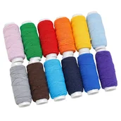 Inne - TEMU 12 Rolki Okrągłej Elastycznej Nici do Haftu i Szycia, Poliestrowa Cienka Wysokoelastyczna Nić, Nić do Marszczenia Koszul i Spódnic, Akcesoria do - miniaturka - grafika 1