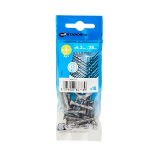 Standers Wkręt samowiercący 4.2x25 mm stal nierdzewna inox łeb stożkowy Phillips 18 sztuk - Wkręty - miniaturka - grafika 1