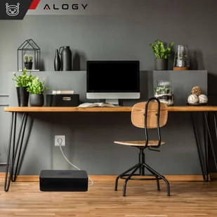 Organizer kabli biurkowy podłogowy pojemnik pudełko na kable listwy Alogy Box L 40cm duży Czarny - Części i akcesoria do laptopów - miniaturka - grafika 12