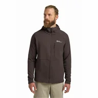 Kurtki męskie - Męska kurtka polarowa Jack Wolfskin KOLBENBERG HOODED FZ M peat - S - miniaturka - grafika 1
