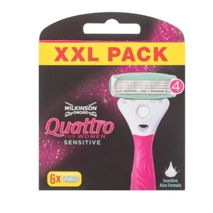 Wilkinson Sword Quattro For Women Sensitive Wkład do maszynki Zestaw - Maszynki do golenia i wkłady - miniaturka - grafika 1
