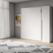 Łóżka dla dzieci i młodzieży - Łóżko piętrowe składane Versia 160 z szafą 1-drzwiową po prawej stronie, białe - miniaturka - grafika 1