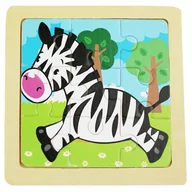 Puzzle - Drewniana kolorowa układanka puzzle zebra konik - miniaturka - grafika 1