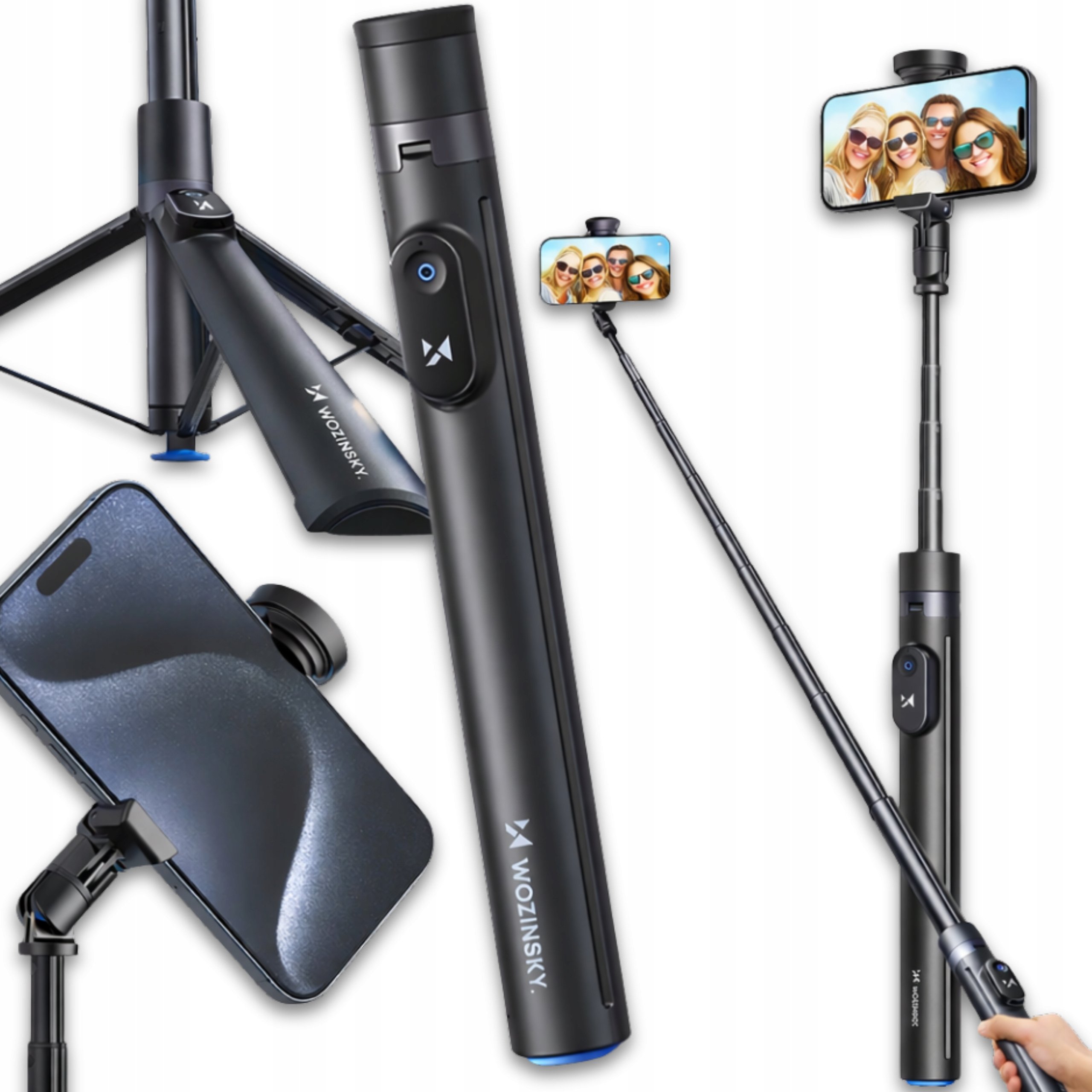 Selfie Stick Statyw Do Telefonu Wysoki Bluetooth Kijek Tripod Uchwyt Długi