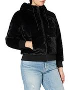 Swetry damskie - Superdry Damski kardigan Storm Premium Fur Cardigan, Czarny, 36 - miniaturka - grafika 1