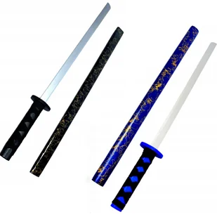 ZESTAW CZARNY I NIEBIESKI ZDOBIENIA Drewniany Miecz Rycerz 73 cm KATANA - Zabawki i gry sportowe - miniaturka - grafika 1