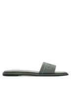 Klapki i japonki damskie - Calvin Klein Klapki Flat Slide He HW0HW01989 Zielony - miniaturka - grafika 1