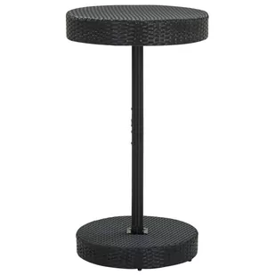 vidaXL Stolik ogrodowy, czarny, 60,5 x 106 cm, polirattan - Stoły ogrodowe - miniaturka - grafika 1